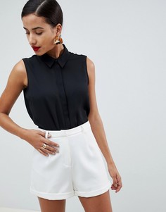 Мягкая рубашка без рукавов ASOS DESIGN-Черный