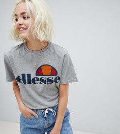 Футболка бойфренда с логотипом на груди Ellesse-Серый