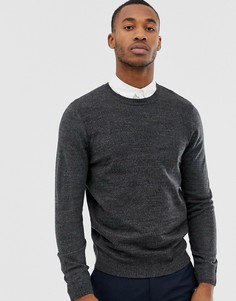 Темно-серый джемпер с круглым вырезом ASOS DESIGN