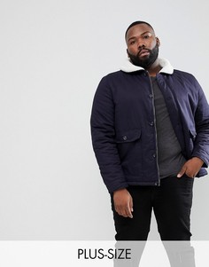 Бомбер с воротником \борг\" Another Influence PLUS-Темно-синий