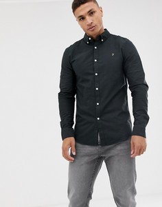 Черная облегающая оксфордская рубашка Farah Brewer-Черный