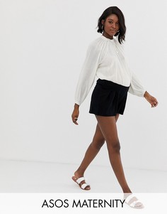 Шорты-кюлоты с посадкой под животом ASOS DESIGN Maternity-Черный