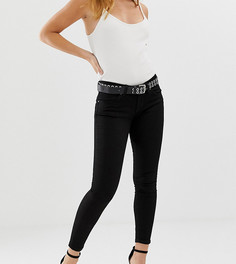 Черные джинсы скинни с заниженной талией ASOS DESIGN Petite Whitby-Черный