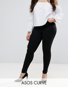 Черные премиум-джинсы с завышенной талией ASOS DESIGN Curve Sculpt me-Черный