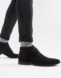 Черные ботинки чукка из искусственной замши ASOS DESIGN-Черный