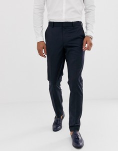 Темно-синие шерстяные брюки скинни под смокинг ASOS DESIGN-Темно-синий