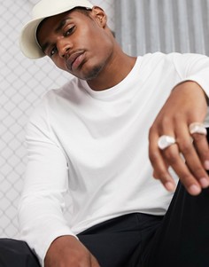 Белый лонгслив с круглым вырезом ASOS DESIGN