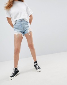 Рваные джинсовые шорты ASOS DESIGN Aldenham-Синий