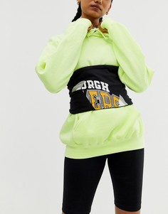 Пояс-корсет с принтом на вставках ASOS-Черный