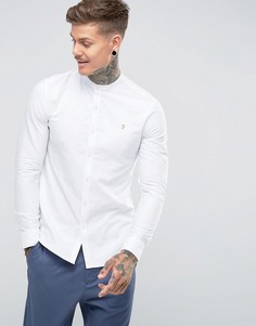 Белая облегающая оксфордская рубашка с воротником на пуговице Farah Brewer-Белый