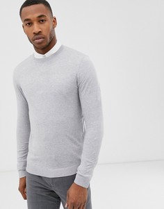 Светло-серый хлопковый джемпер ASOS DESIGN