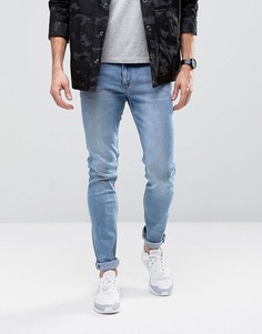 Синие выбеленные джинсы скинни Cheap Monday-Синий