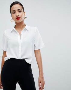 Мягкая рубашка с короткими рукавами ASOS DESIGN-Белый
