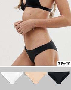 Набор из 3 бесшовных бразильских трусов ASOS DESIGN-Мульти