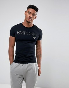 Черная футболка с логотипом Emporio Armani-Черный