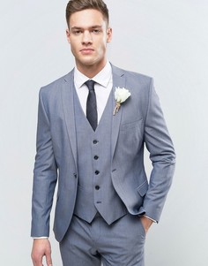 Супероблегающий пиджак Selected Homme Wedding-Синий
