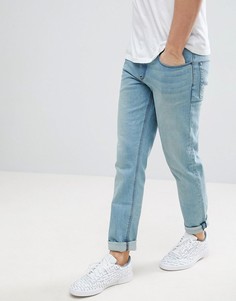 Светлые эластичные джинсы слим ASOS-Синий
