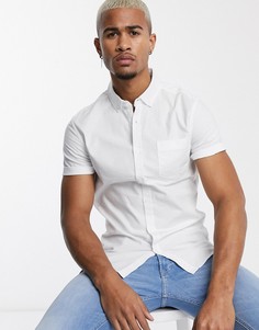 Белая повседневная облегающая оксфордская рубашка ASOS DESIGN-Белый