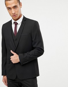 Черный зауженный пиджак ASOS DESIGN