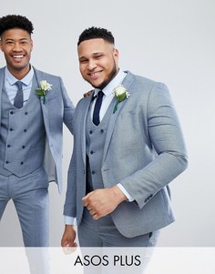 Синий облегающий пиджак ASOS DESIGN Plus wedding