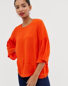 Блузка с расклешенными рукавами Just Female Garner-Оранжевый
