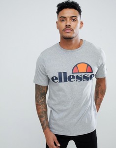 Серая футболка с большим логотипом ellesse - Prado-Серый