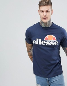 Темно-синяя футболка с большим логотипом ellesse - Prado-Темно-синий
