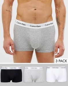 Набор из 3 пар эластичных хлопковых боксеров-брифов с заниженной талией Calvin Klein-Мульти