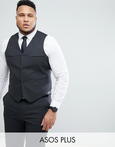 Темно-серый жилет узкого кроя ASOS PLUS