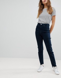 Рваные узкие джинсы в винтажном стиле с завышенной талией ASOS DESIGN Farleigh-Синий