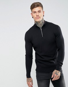 Черный джемпер с молнией ASOS DESIGN