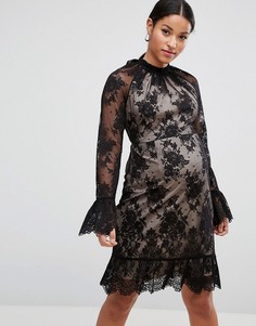 Кружевное платье мини с открытой спиной ASOS Maternity-Черный