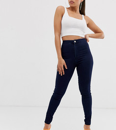 Синие супероблегающие джинсы стретч с завышенной талией Missguided Petite-Синий