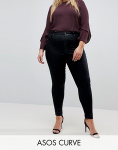 Черные премиум-джинсы с покрытием ASOS DESIGN Curve \Sculpt me\"-Черный