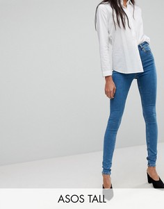 Синие джинсы скинни ASOS DESIGN Tall Ridley-Синий