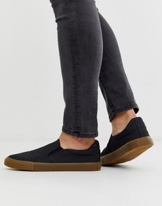 Черные кеды-слипоны на каучуковой подошве ASOS DESIGN-Черный
