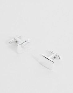 Серебристые квадратные запонки ASOS DESIGN-Серебряный