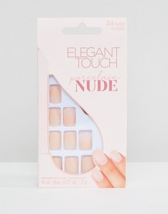 Накладные ногти с матовым оттенком Elegant Touch Nude Collection Squoval-Розовый