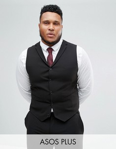 Черный приталенный жилет ASOS DESIGN Plus