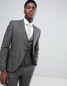 Пиджак скинни в клетку Selected Homme-Коричневый