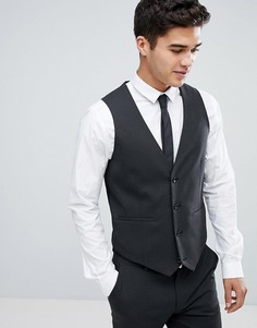 Темно-серый приталенный жилет ASOS DESIGN