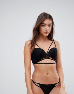 Кружевной бюстгальтер с уплотненными чашечками ASOS Becca-Черный