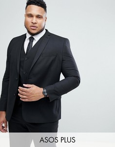 Черный приталенный пиджак ASOS DESIGN Plus