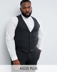 Темно-серый облегающий жилет ASOS DESIGN Plus