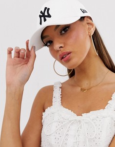 Белая кепка с вышивкой \NY\" New Era 9Forty-Белый