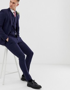 Синие брюки скинни в клетку ASOS DESIGN wedding-Синий