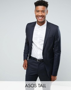 Приталенный пиджак из 100% шерсти ASOS TALL-Темно-синий