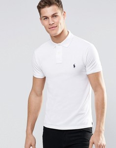 Поло белого цвета узкого кроя с логотипом Polo Ralph Lauren-Белый