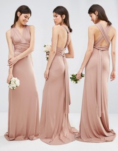 Платье макси TFNC Tall Wedding-Светло-коричневый