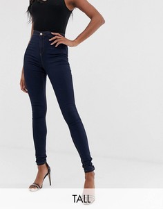 Синие супероблегающие джинсы стретч с завышенной талией Missguided Tall-Синий